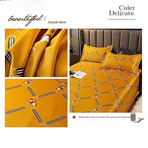 Drap en fil de glace 200cm*230cm lavable à l'eau couleur jaune impression active