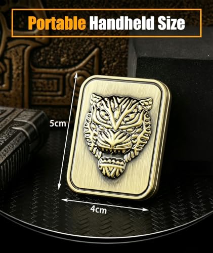 Image of Fidget Slider, Metal Poker Push Card, Fidget Toy, Fidget Clicker for Adults Teens, Relieve Stress Anxiety ADHD, Gift for Boyfriend, Husband and Father (Lion)