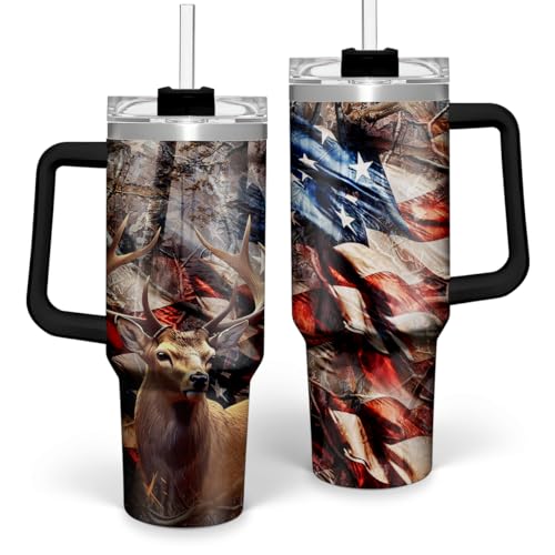 SANDJEST Hunting Tumbler with Handle for Men, Hunter Gifts for