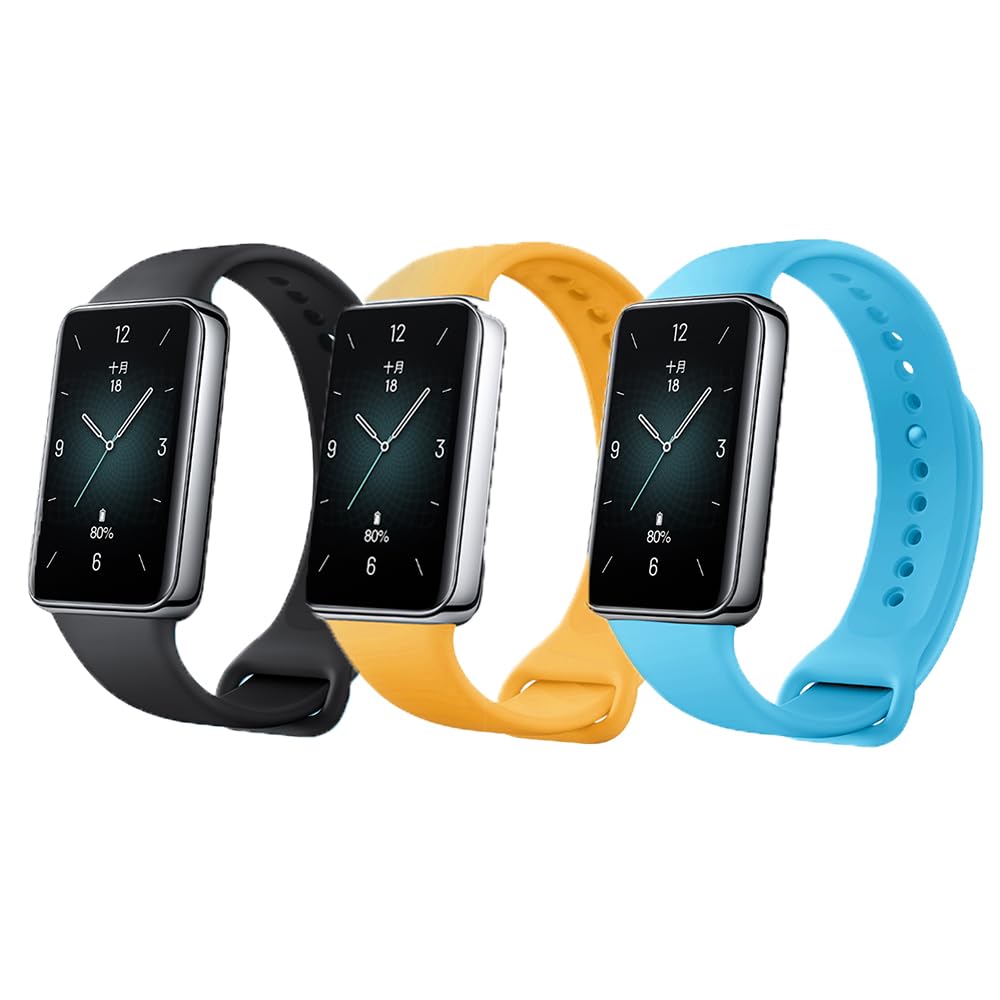 FitTurn [3-Pack] Compatible with Honor Band 9 Watch Band, Silicone Material, Waterproof Sports Replacement Strap for Huawei Honor Band 9 for Men/Women
