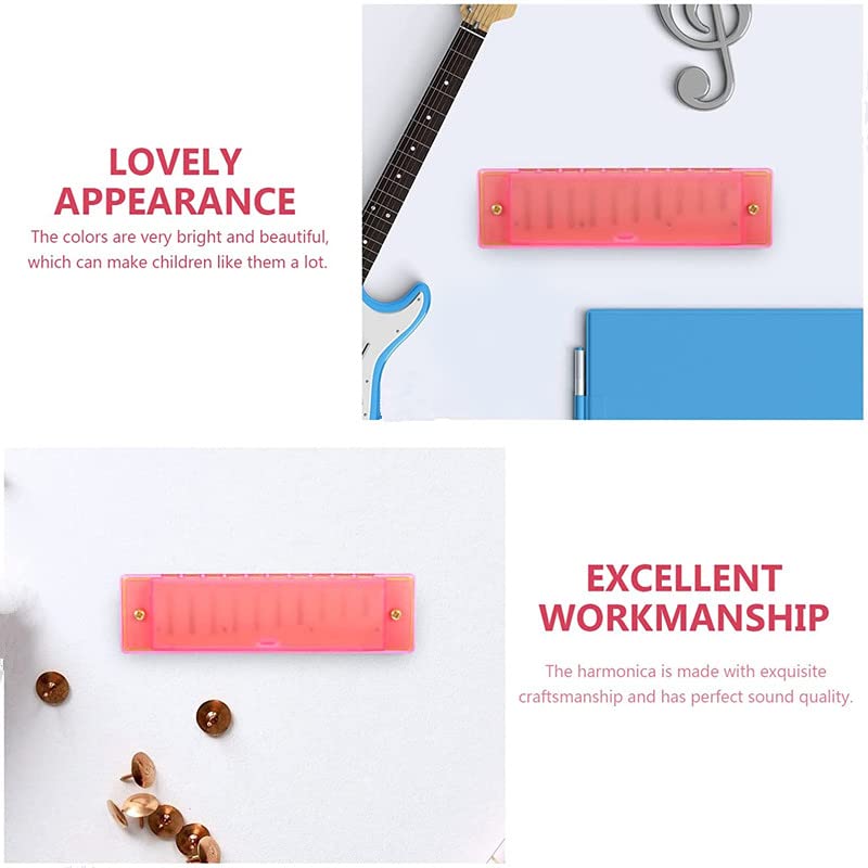 2 Harmonicas Enfant OFKPO - 10 Trous - Bleu Et Rose - Jouet Musical Éducatif - À Partir De 3 Ans