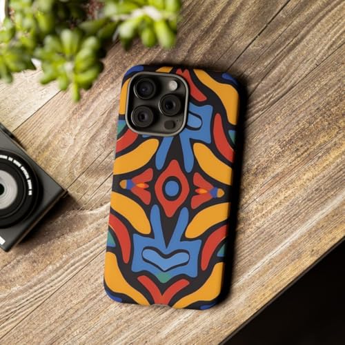 Coque mate jaune iPhone 15 Pro Max au motif abstrait unique
