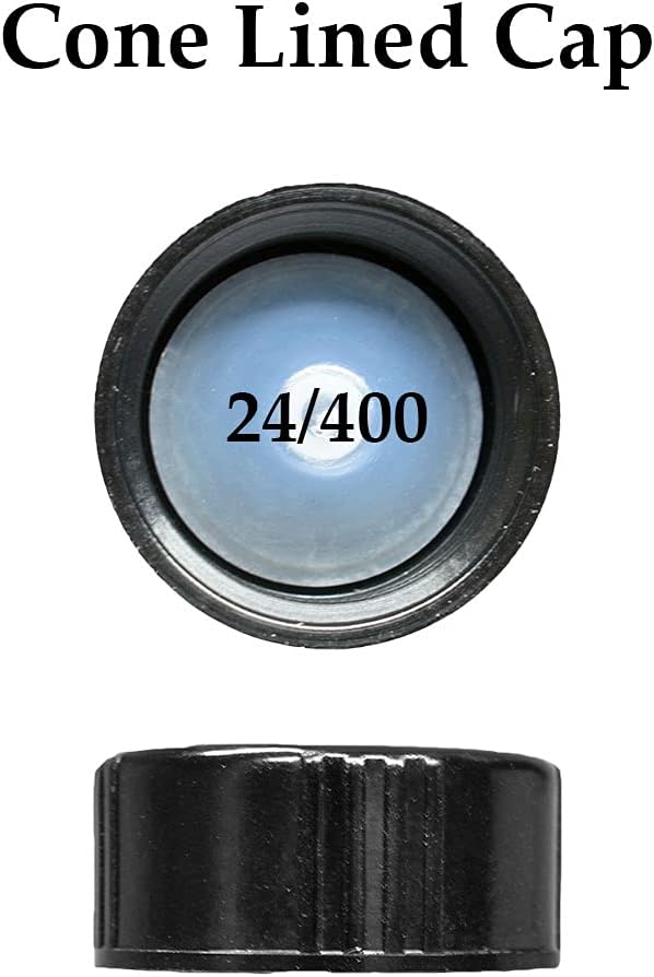 🛒 Flash Sale (Pack of 12) 8 oz. Clear Boston Round with Black Poly Cone Cap