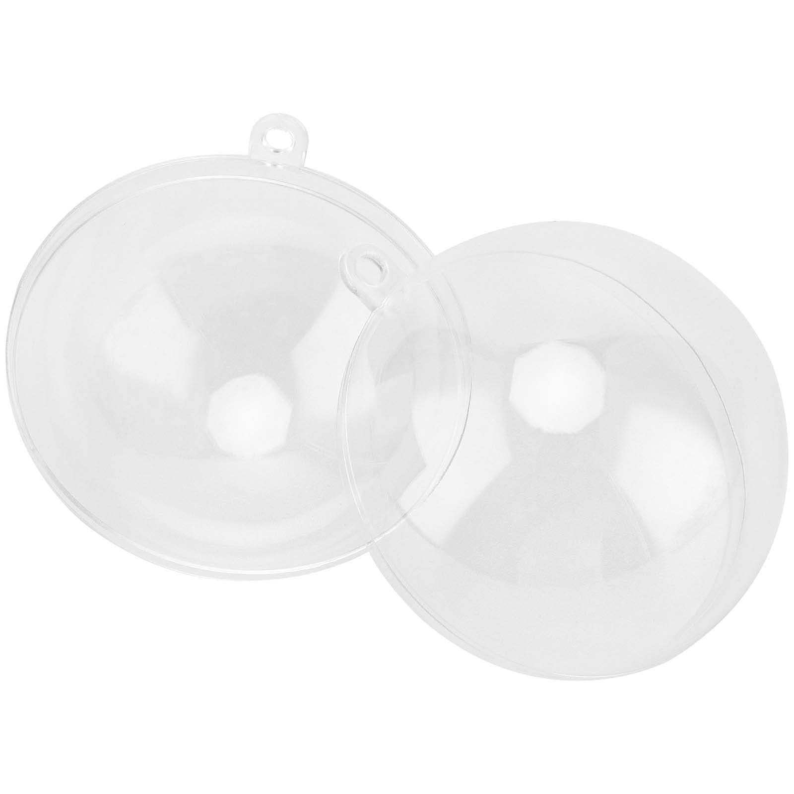 JEUIHAU Palline di Natale Trasparenti Riempibili da 6 cm, Palline di Vetro per Feste e Matrimoni