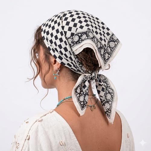 Image of Ravaiyaa - Attitude is everything Sanganer Hand Block Printed Scarves Pure Cotton Scarf Square Hijab Dupatta 40 inch X 40 inch Inch