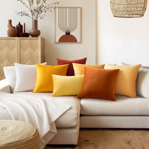 Image of MIULEE Pack of 2, Velvet Soft Soild Decorative Square Throw Pillow Covers Set Cushion Case for Sofa Bedroom Car 18 x 18 Inch 45 x 45 Cm