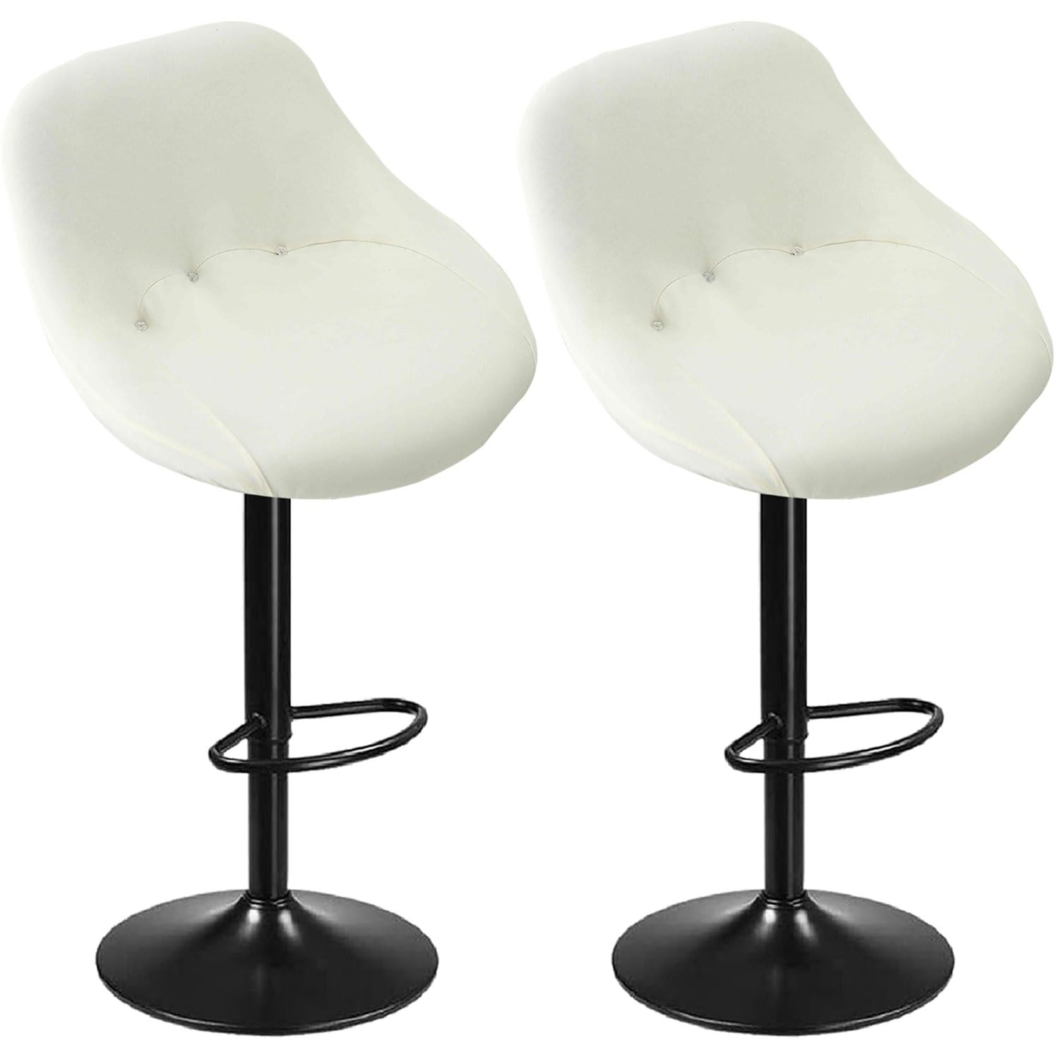 SDNAM Pub Bar Counter Stool Chair Covers with Back and Arms Set of 4/2/1 Stretch, Swivel Curved Kitchen Barstool Chair Cover Curved Back Bar Stool Slipcovers with Arms(H23,2PCS)