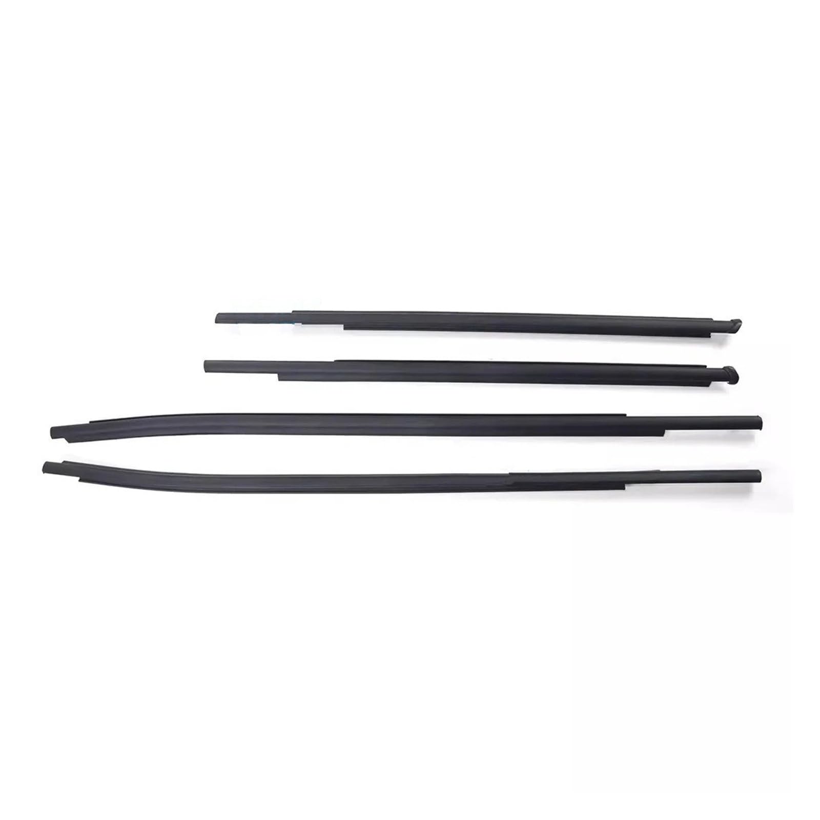 Uussup One Color Rubber Seal Weather Stripping 4 Pcs Outside Windows Glass Rubber For Toyota For Hilux 2015-2020 Protector Weatherstrip Outer Laminate 68210-0K010 Black