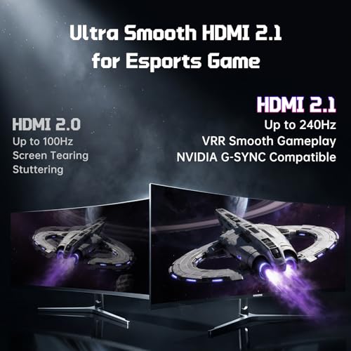 Image of Hikers 34 Inch UWQHD 240Hz Curved Gaming Monitor, Curved Ultrawide Computer Monitor with 2xHDMI 2.1 & 2xDP 1.4, 21:9 PIP /PBP Fast VA, 131% sRGB AI Crosshair (G34H1Q Pro, Includes One HDMI 2.1 Cable)