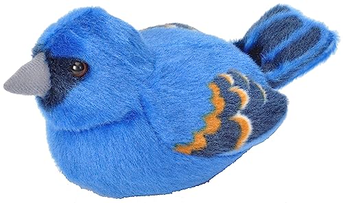 Wild Republic 18232 Audubon Birds Blue Grosbeak Plush with Authentic Bird Sound, Stuffed Animal, Bird Toys for Kids & Birders, Blue Grosbeak