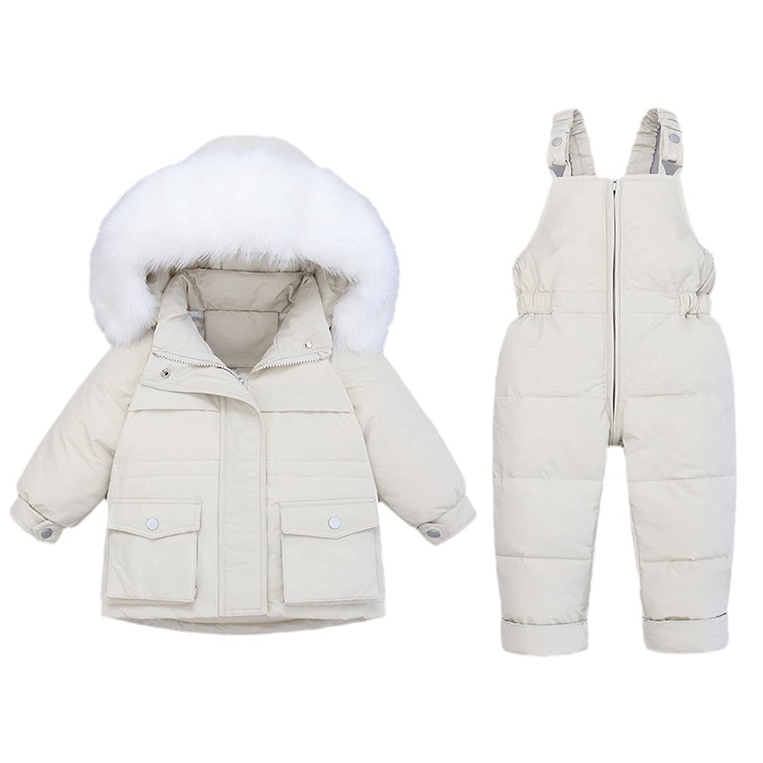 Winter Down Jacket Baby Toddler Girl Boys Clothes Kids Jumpsuit Children Clothing Set Thick Warm Fur Collar Infant