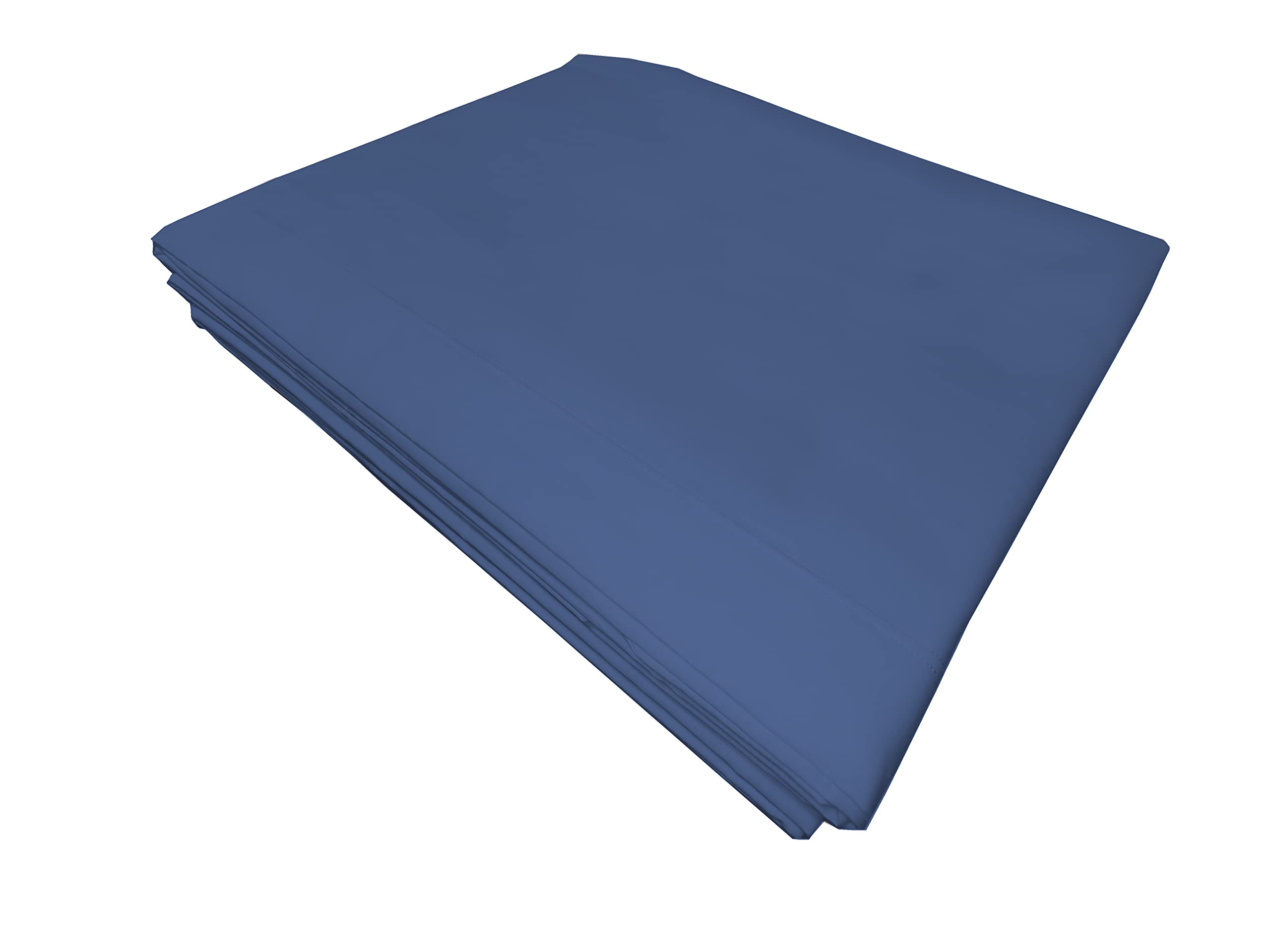 PENSIERI DELICATI Double Bed Sheet 250 x 300 cm, Flat Sheet in Solid Colour, Made of 100% Cotton, Made in Italy, Colour: Navy Blue