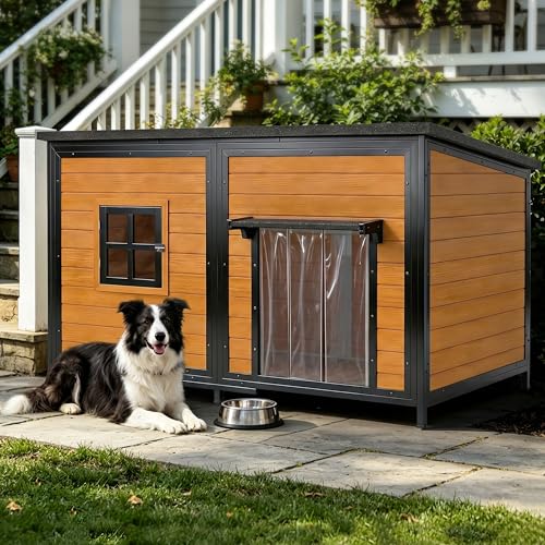 59' Dog House, Extra Large Dog House with Weatherproof Roof for Outdoor Use, Easy to Install and Clean, Anti-Chewing Metal Frame Design for Small Medium Large Dogs