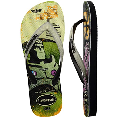 Havaianas Unisex Adult Buzz Lightyear Glow In The Dark Flip Flop Sandals, Black/Green, Size 8 #TOP27