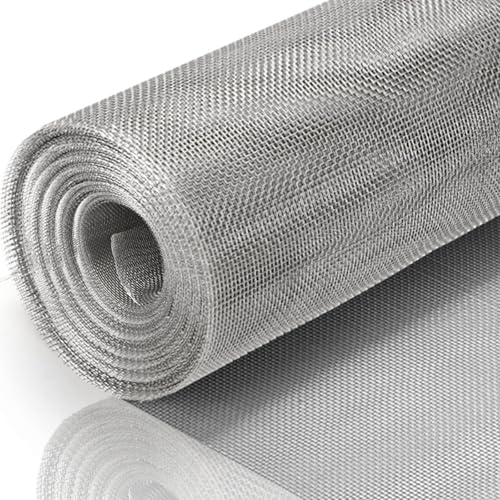 Noamus Stainless Steel 304 Wire Mesh, 15.7 x 120 Inches Window Screen Mesh, 1mm Sturdy Hardware Cloth, 20 Mesh Woven Block Cover for Prevent Mouse Mice Snakes Hornets Rodents Entering