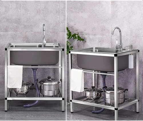 Évier de cuisine professionnel inox 1 compartiment évier extérieur - 2