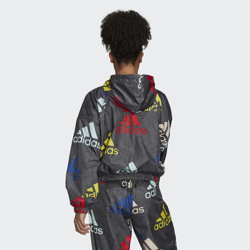 adidas Women's Essentials Multi-colored Logo Windbreaker4