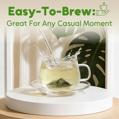 Image of Olvvla - Ginkgo Biloba Tea Bags - 75 Count - Premium Ginkgo Biloba Leaves | 100% pure ginkgo leaf herbal tea, light earthy flavor, naturally mild relaxing nutrients, caffeine-free hot brew ready