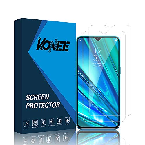KONEE Protector de Pantalla para Realme 5 Pro, ?2 Piezas? Ultra HD [ Dureza 9H, Alta Definición, Anti-Burbuja, Anti-Scratch ], Cristal Vidrio Templado para Realme 5 Pro