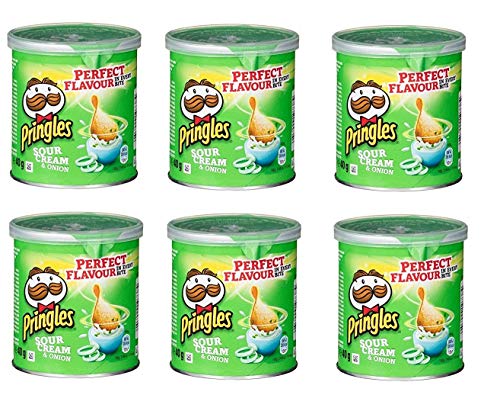 Pringles Sour Cream & Onion Patatine - Crema agria y cebolla, 40 g, patatas fritas