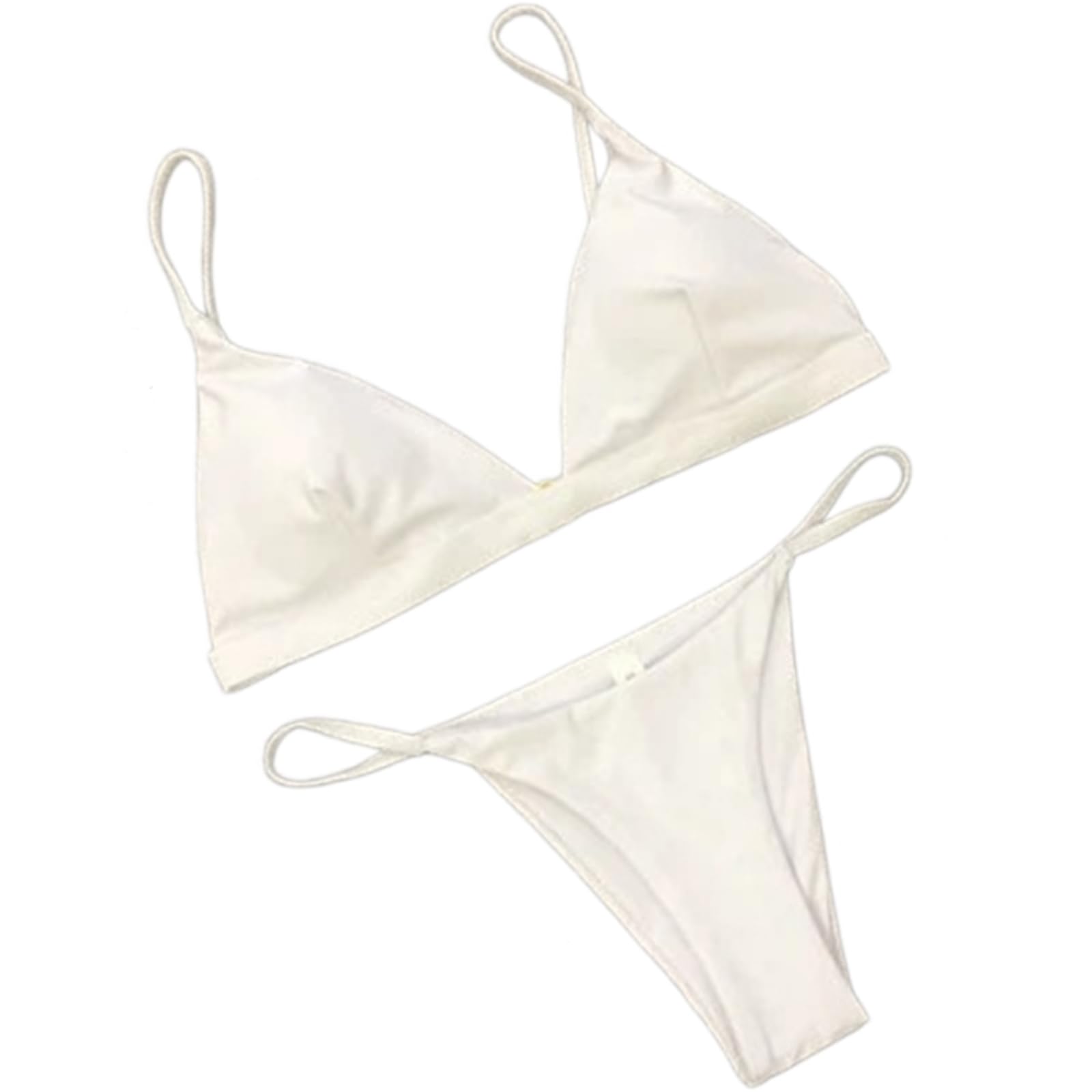Bikini Donna Triangolo Nero Set Costume da Bagno Brasiliano-Dark Green-s