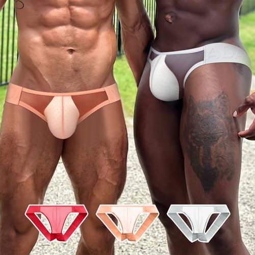 Men's Sexy Mesh Thongs Low Rise G String, Mens Seamless Open Bottom Underwear3