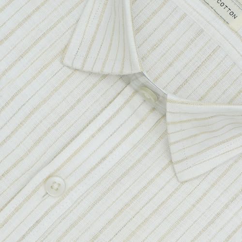 Image of GHPC 100% Cotton Striped Half Sleeves Regular Fit Formal Shirt for Men