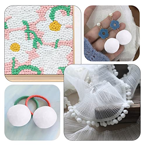 image for MORFEN 150 Pieces Pom Poms, 1 Inch White Craft Pom Poms, Fuzzy Pompom 