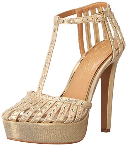 Jessica Simpson Women's Bakir T-Strap Platform Pump, Gold, 9
