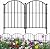 AOPEC 10 Panels No Dig Metal Garden Fence, Rustproof Decorative Dog & Rabbit Barrier with 11 Sturdy Stakes, Outdoor Animal Fencing for Yard, Patio, Flower Beds (Black)