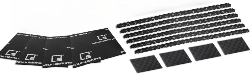 Soundskins SSK-SSPROSK-Rings Complete 4 Speaker Sound Deadening Kit - Triple Layer Mats, Closed Cell Strips and Wavy Pads - Fits 6x9 and Smaller