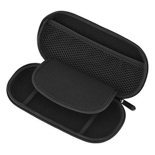 Hoesje PS Vita,PS Vita Slim Case,Funda para PSP 3000,PSP Case,PS Vita Estuche de Transporte de Doble Compartimento Negro Estuche Protector Rígido Funda de Transporte Bolsa (Negro)