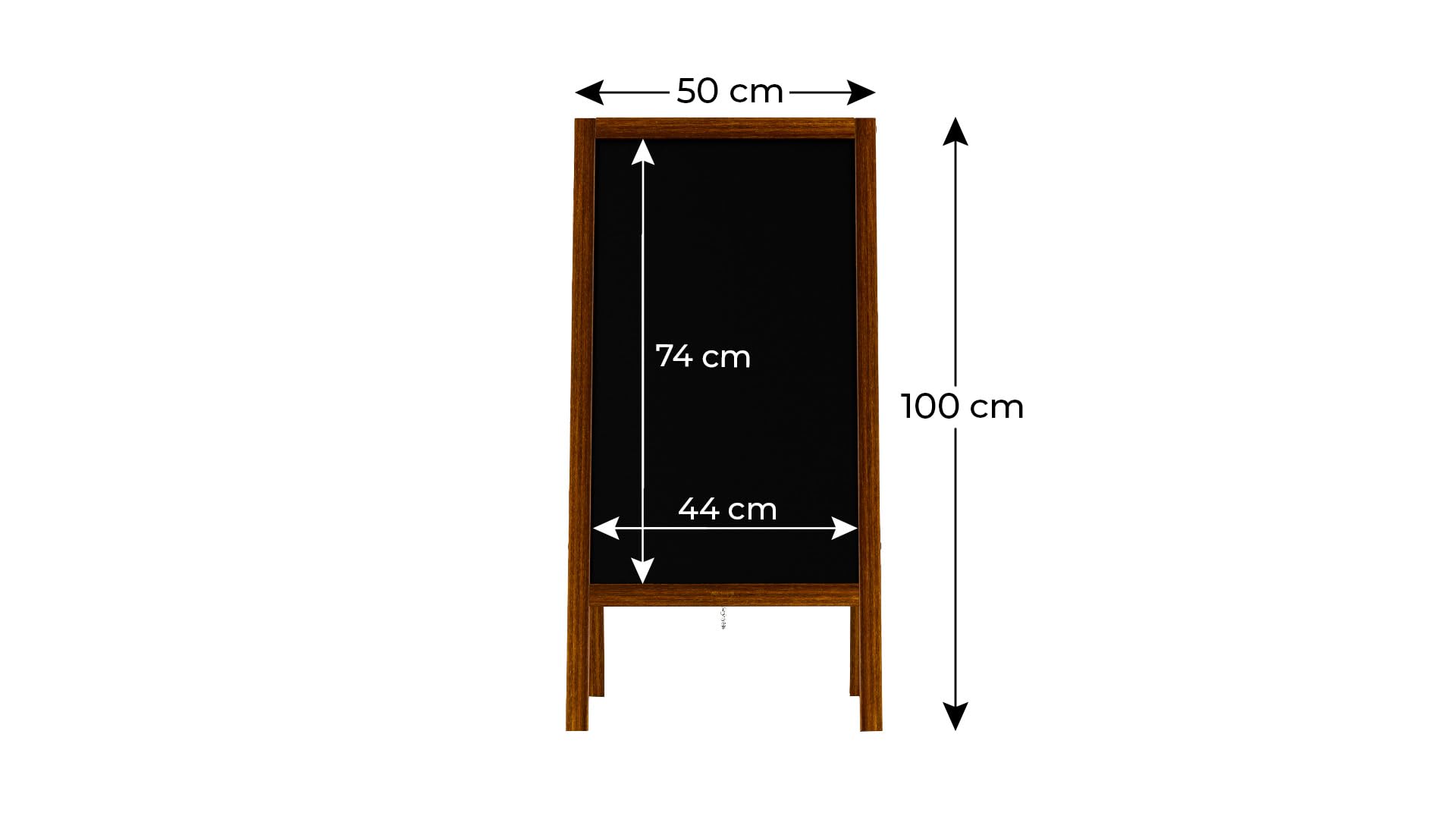 ALLboards Pavement Sign with Varnished Wooden Frame 100x50cm, Sidewalk Advertising Board Chalkboard