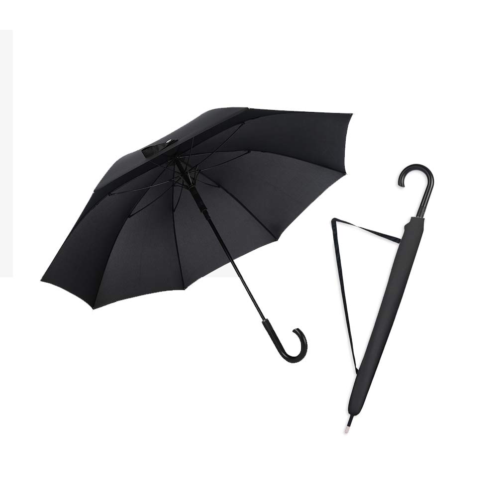 Umbrella Paraguas, Apertura/Cierre Automático, Paraguas De Viaje Impermeable, Luz Ergonómica Y Paraguas Portátil, Funda Protectora Portátil Y Asa Antideslizante, Negro