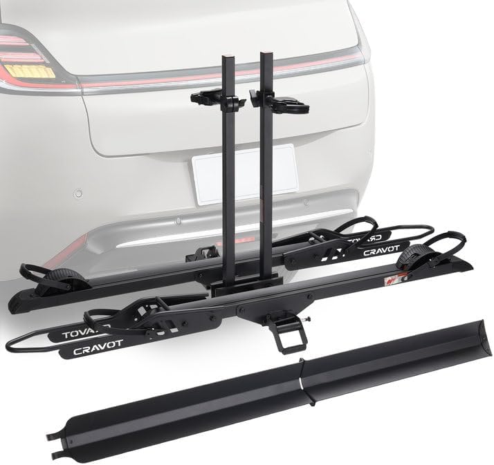 CyberRack E2 Plus - Portabicicletas eléctricas con rampa, 3 posiciones plegable, capacidad de 200 libras, portaequipajes para 2 bicicletas