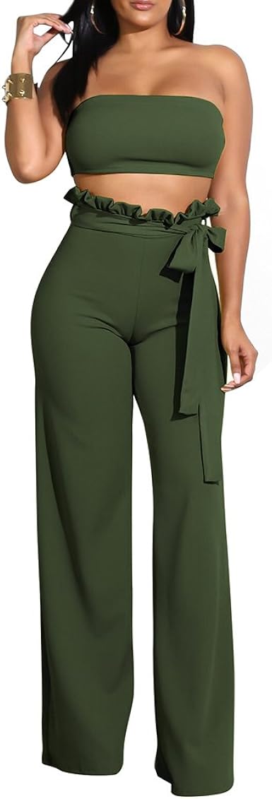 Two piece wide leg pants set Clearance