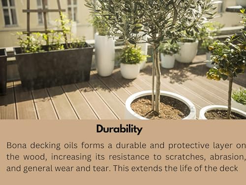Image of Bona Decking Oil Neutral Shade (750 ml)(26 oz) Specially Designed for Outdoor Wood Oil for Decks, Patios & Outdoor Furniture | Weather-Resistant, Protective, Enhances Natural Wood Grain