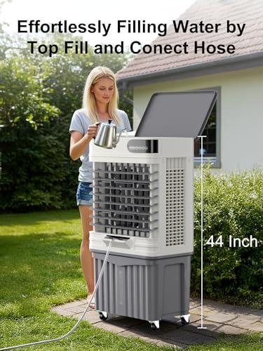Image of Uthfy Swamp Cooler 39 Inch, 3200 CFM Evaporative Air Cooler with Remote Control & 120 Oscillation, 3 In 1 Portable Cooling Fan for 700 Sq.Ft, 13.2Gal Tank, 3 Speeds /Modes for Home, Garage, Patio