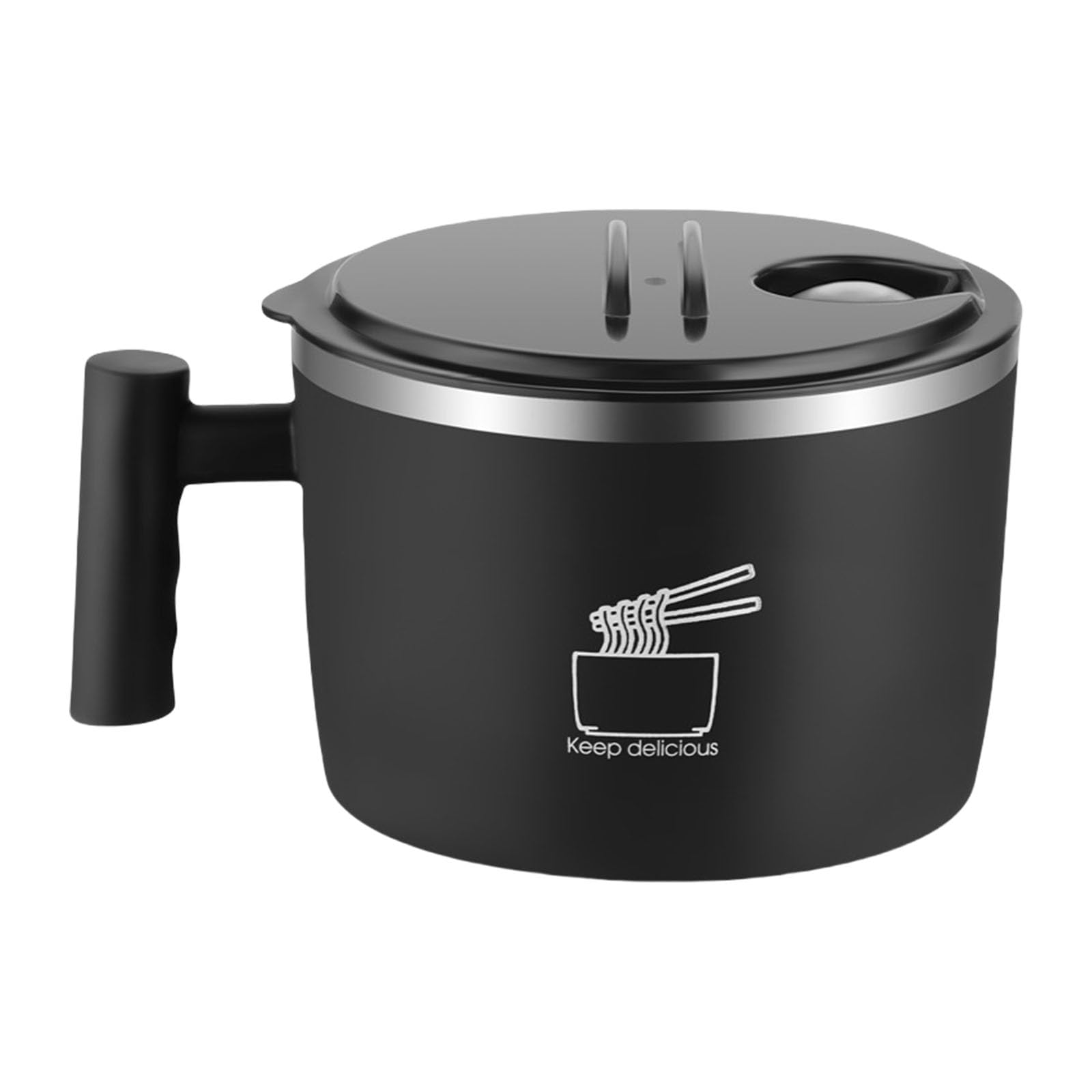 FACAILUO 304 Stainless Steels Noodles Bowl With Lid Leak Proof Tableware For Office Dorm Travel Portable Soup Container