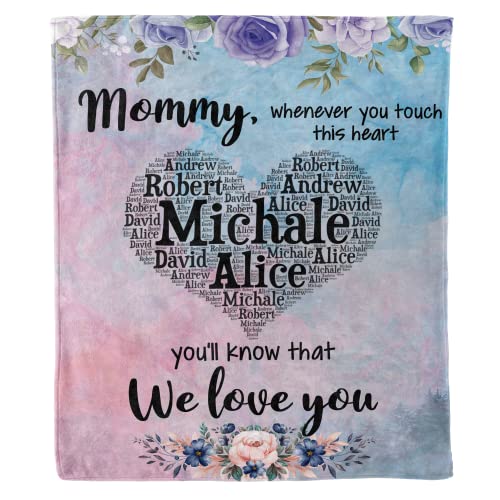 Personalized Gift for Mom, Mom and Kid Name Blanket Gift