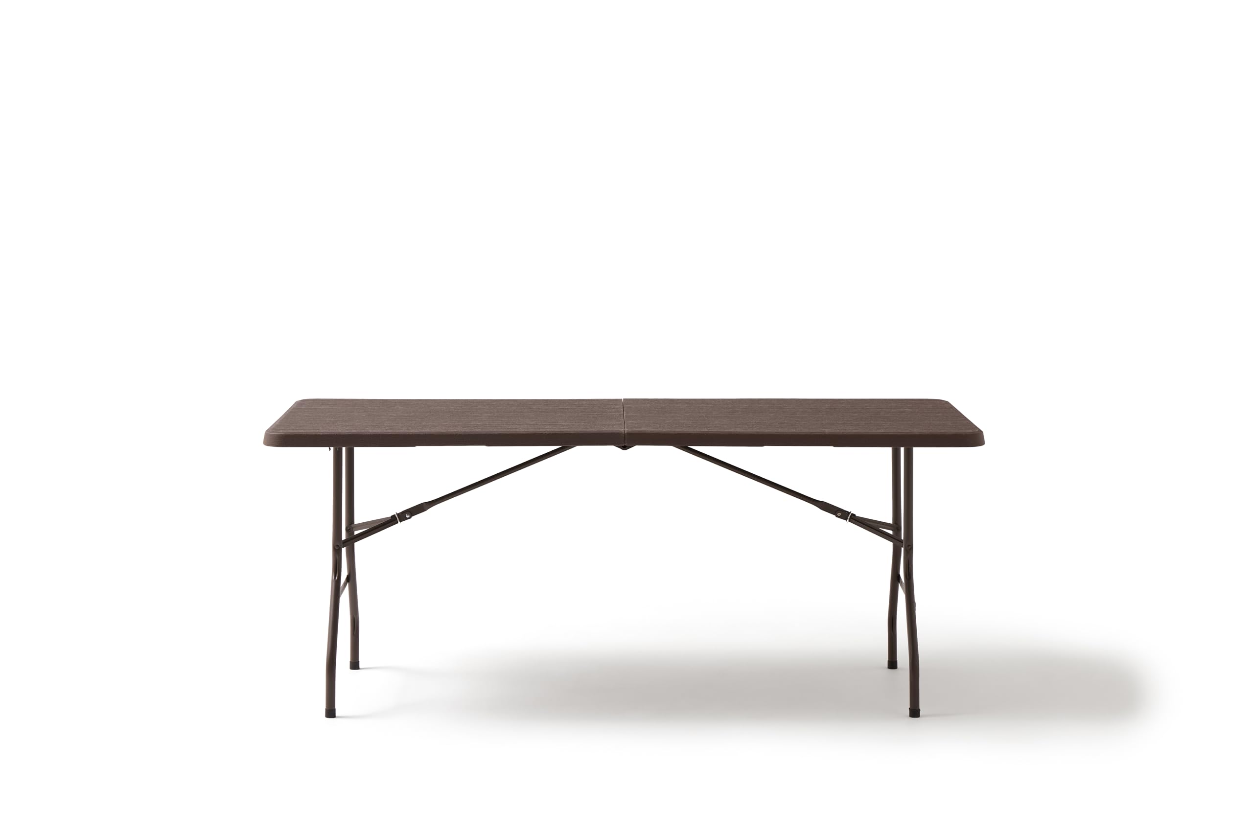 KG KITGARDEN - Tavolo pieghevole portatile multifunzione, 180 x 74 x 74 cm, imitazione legno, marrone
