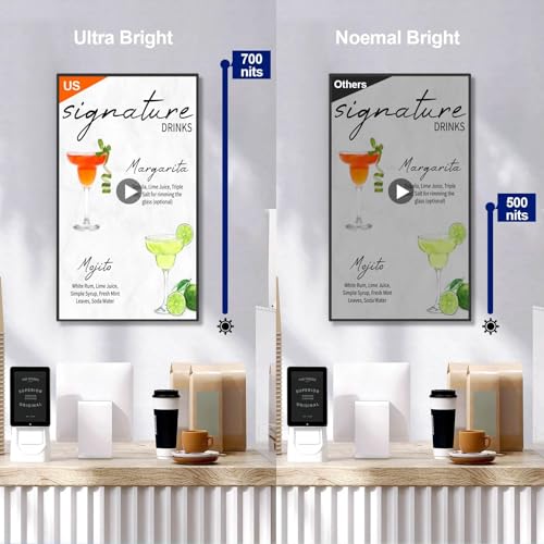 Image of 32inch Digital Display, 700nits High Brightness Touchscreen Indoor Digital Signage, LCD Advertising Display, CMS /USB /WiFi /Port Player, Smart Split Screen, 7 /24 Timer Switch