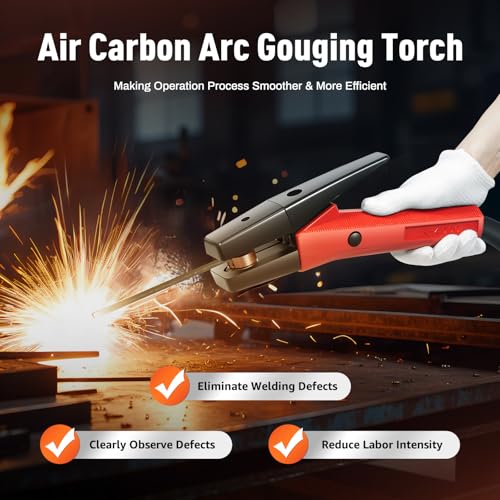 TENNIEX K4000 1000A Carbon Arc Air Gouging Torch with 6.2' Cable, Torch Accepts sharp carbon 1/8 inch (3.2 mm) To3/8 inch (10 mm), Accept flat carbon 3/8 inch (10 mm) To 5/8 inch (16 mm)