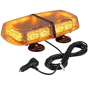 Amber Led-rondomlamp, 72 leds, 12/24 V, waarschuwingslicht, 7 modi, E-goedkeuring, knipperlicht met 4 supermagneetvoet…