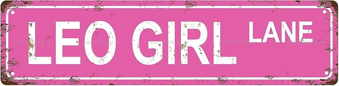 Leo Girl Zodiac Sign Star Sign Vintage Metal Tin Sign, Street Sign, Home Decor, Room Decor, Wall Decor, Bathroom Decor, Bar Decor, Cafe Decor, Garage Decor, 16 x 6 Inch