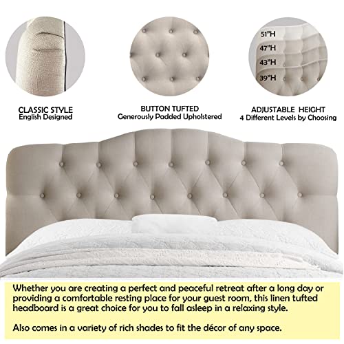 Rosevera B1H-1-XX Givanna Adjustable Heigh Headboard Upholstery And Button Tufting thumb #2