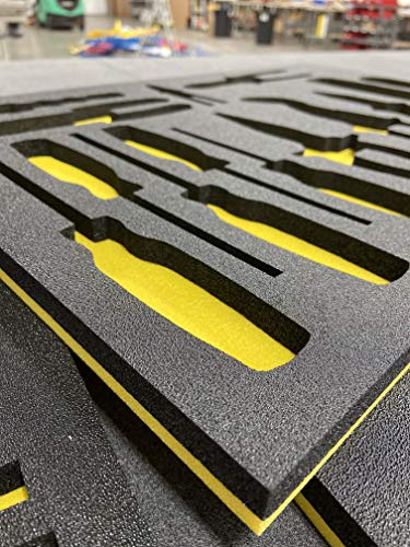 5S TOOL BOX SHADOW FOAM ORGANIZERS (2 COLOR) CUSTOM SIZE ROLL (48" x 108", Black Top/Yellow Bottom)