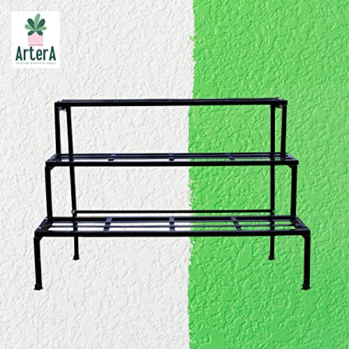 ARTERA 3 Step Stand for Multiple Plants and Pots Stand || Gardening Stand, Indoor Outdoor Premium Strong Durable Flower Pot Stand || Gamla Stand || whether the stand is made of iron || set of 1