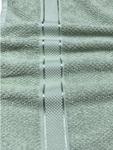 Image of SENSES By Riba Cotton Towels for Bath 550 GSM - Pale Green, 1 Pc | Super Soft, Large Size, Absorbent, Lightweight, Antimicrobial, Low Linting