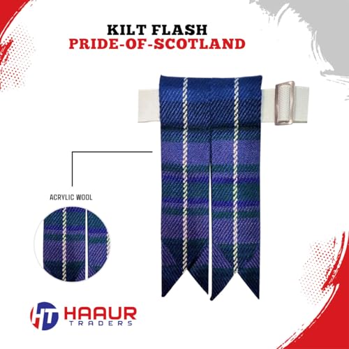 Men's Men's Tartans Kilt Flashes with Heavy Buckle Elastic Adjusters Fit3